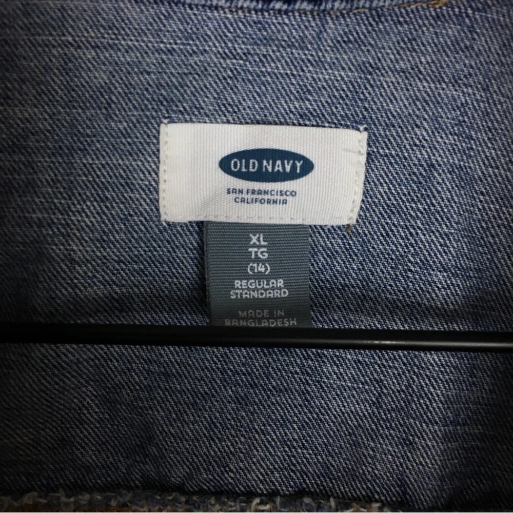 OLD NAVY Girl’s Denim Jean Vest Medium Wash 100% Cotton Western Size XL (14)